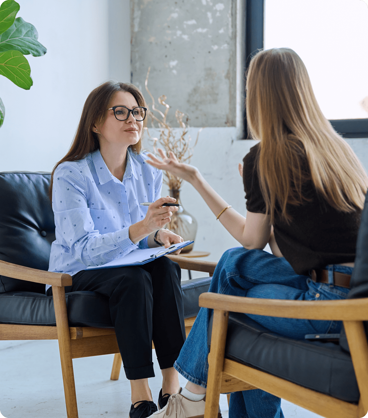 Casual meeting in a modern office setting